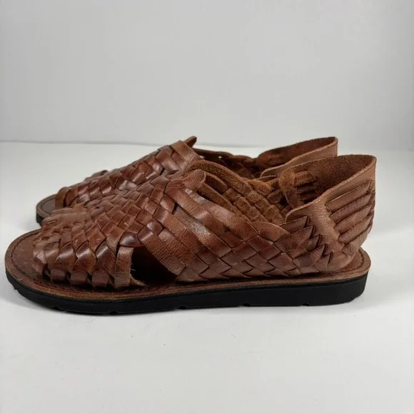 Brand X Huaraches Women's US 8.5 Brown Leather Pachuco Woven Open-Toe Sandals - Picture 9 of 16